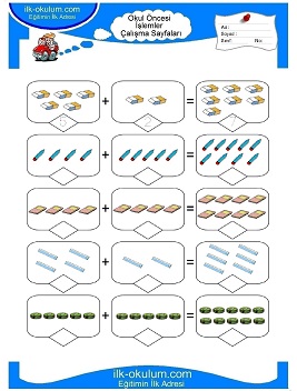 Çocuklar İçin toplam işlemi yaprak testleri 